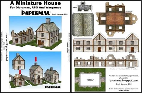 Papermau A Miniature House For Dioramas Rpg And Wargames By