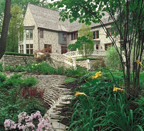 English Garden Wall In Backyard Landscape Design Stone