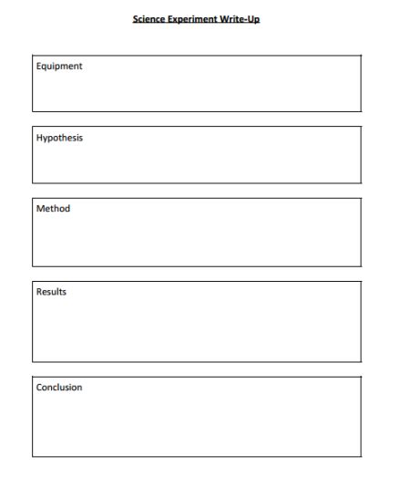 Free Downloadable Resource Science Experiment Write Up Form Science