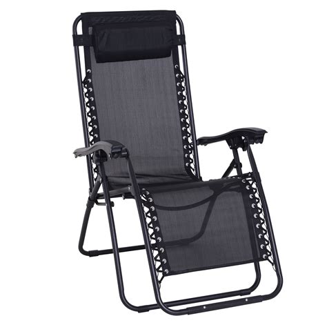 Set of 2 metal blue zero gravity chairs patio beach camping folding recliner chair with cup holder and phone holder. Outsunny Zero Gravity Lounger Adjustable Patio Lounge Chair Foldable Reclining Seat Outdoor ...