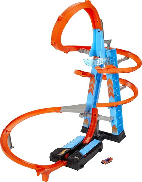 Hot Wheels Toy Car Track Set Sky Crash Tower More Than 25 Ft Tall