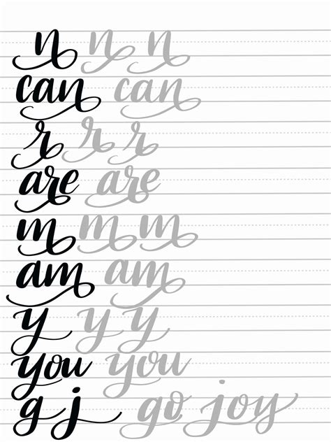 Free Calligraphy Worksheets Hand Lettering For Beginners Hand