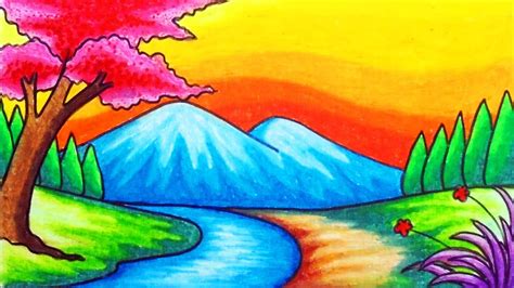 See more ideas about watercolor, painting people, watercolor paintings. How to Draw Easy Scenery | Drawing Beautiful River Scenery ...
