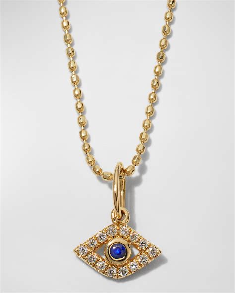 Sydney Evan 14k Gold Evil Eye Necklace With Single Diamond Neiman Marcus