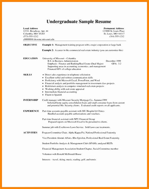 For example, date of birth, marital status, and citizenship information may be expected on an international curriculum vitae. 5 Undergraduate Student Cv | Free Samples , Examples ...