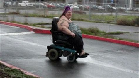 Sinfully Divine Ssbbw Over Pounds Rolling Around The Parking Lot In A Wheelchair Pound
