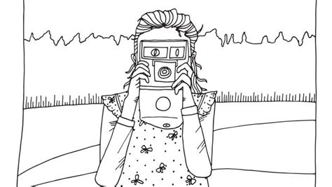 Female Photographer Camera Coloring Page