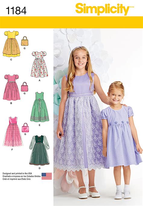 Simplicity 1184 Childs And Girls Dresses And Purse
