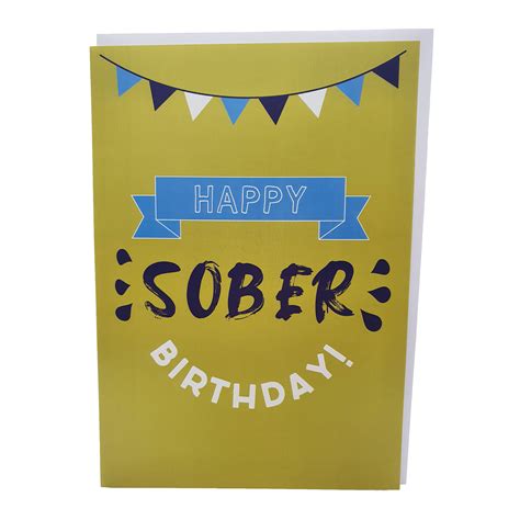 happy sober birthday greetings card etsy uk