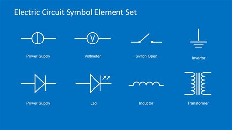 Electric Circuit Symbols Element Set For Powerpoint