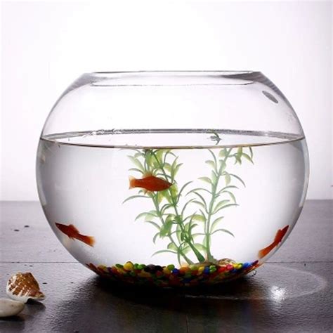 Jiangu Fish Tank Glass Creative Round Fish Tank Living Room Small