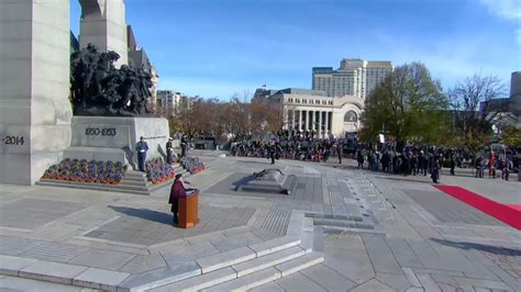 Remembrance Day Ceremony At The National War Memorial In Ottawa Youtube