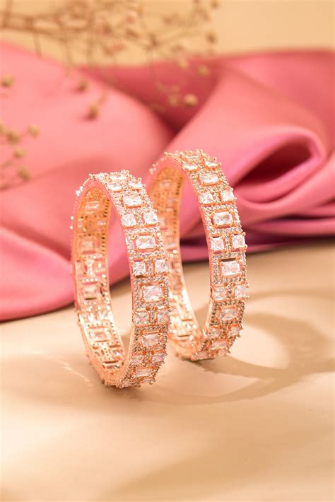 Aurelian Rose Gold Bangles Set Of 2 Nikhar Jewellery