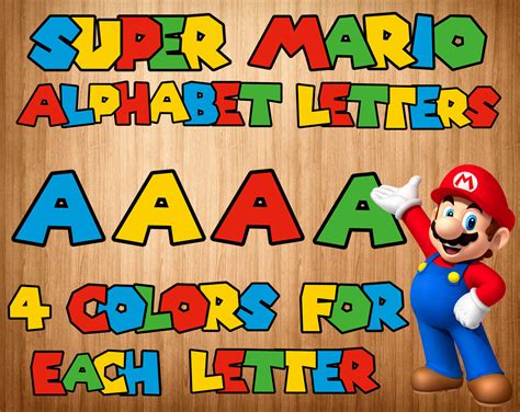 Mario Schrift Png Super Mario Alphabet Mario Buchstaben Etsy