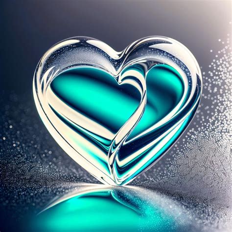 Premium Ai Image Blue Crystal Heart