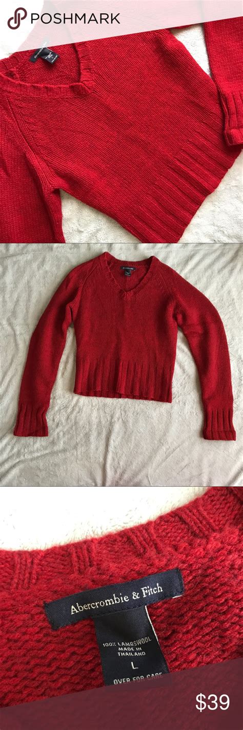 Abercrombie And Fitch Red Lambswool V Neck Sweater Vneck Sweater Sweaters Clothes Design