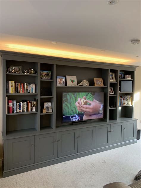 Bespoke Tvmedia Bookcase Feature Wall Living Room Living Room Wall