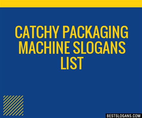 Catchy Packaging Machine Slogans Generator Phrases Taglines