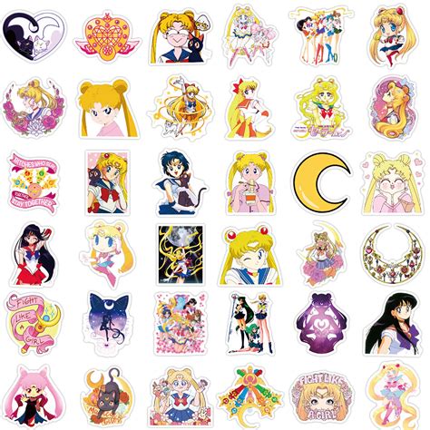 100pcsset Sailor Moon Stickersanime Waterproof Stickers Etsy