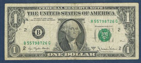 Billet One Dollar The United States Of America Villerscollections