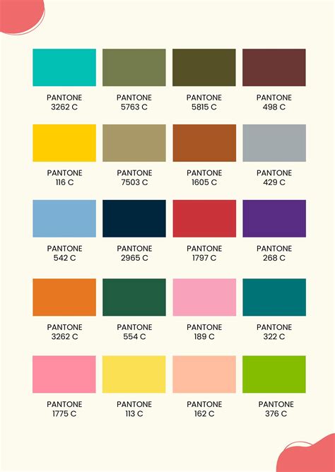 Standard Pantone Color Chart In Illustrator Pdf Download