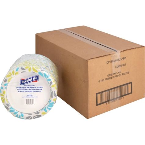 Genuine Joe 125 Pack Paper Leak Proof Disposable Dessert Plates In The