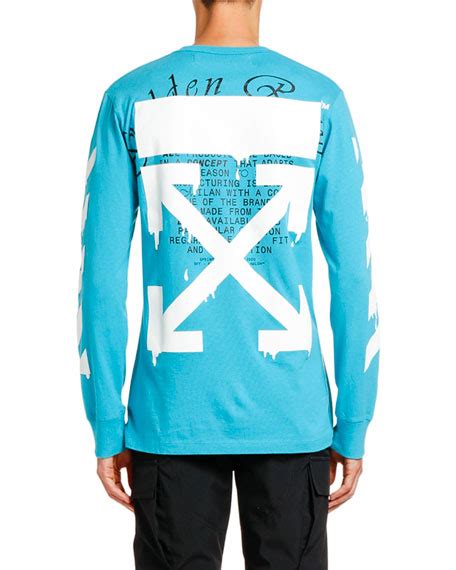 Off White Mens Dripping Arrows Graphic Long Sleeve T Shirt Neiman Marcus