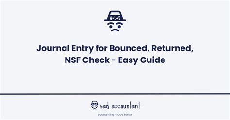 journal entry for bounced returned nsf check easy guide