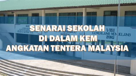 Berikut dikongsikan adalah maklumat tentang senarai uitm di malaysia termasuj program/ kursus yang ditawarkan di pusat pengajian tersebut Senarai Sekolah di dalam Kem Angkatan Tentera Malaysia ...