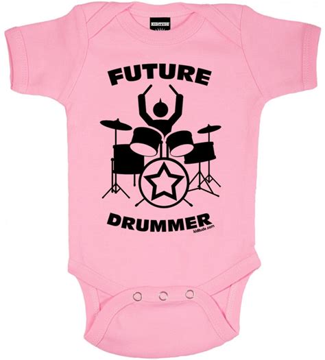 Future Drummer Baby Bodysuit Pink Kiditude
