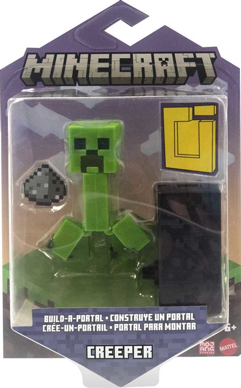 Mattel Minecraft Creeper Action Figure Set With Build A Portal 3