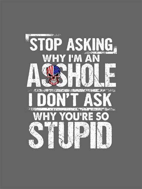 Stop Asking Why Im An Asshole I Dont Ask Why Youre So Stupid Digital Art By Andrew Jr