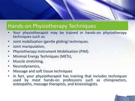 Ppt Common Physiotherapy Treatment Techniques Neuro Rehabilitation