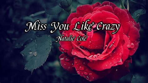 Natalie Cole Miss You Like Crazy Lyrics Youtube