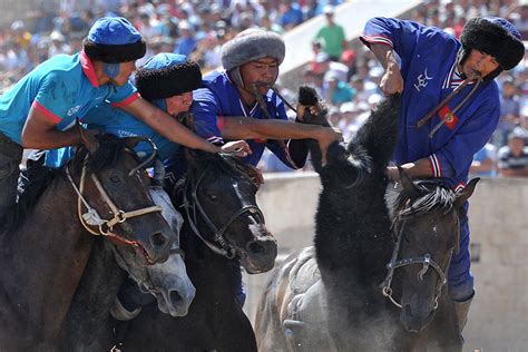 Kyrgyz Riders Playing The Traditional Central Asian Sport Buzkashi
