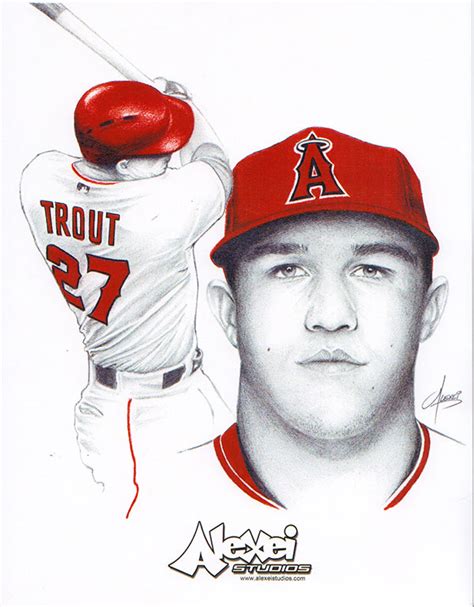 Mike Trout Pencil Drawing I Love Mike Trout