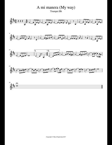 A Mi Manera My Way Sheet Music For Piano Download Free In Pdf Or Midi