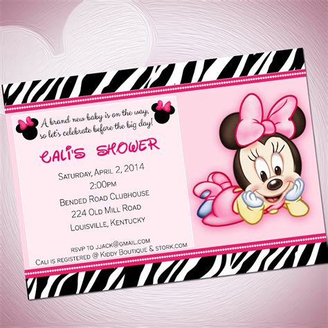Cute Minnie Mouse Baby Shower Invitations Dolanpedia