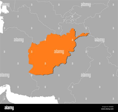 Politische Karte Von Afghanistan Mit Mehreren Provinzen Stockfotografie