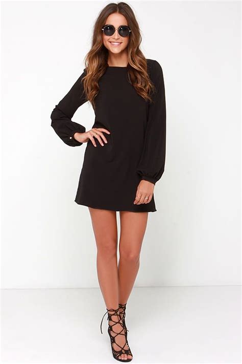 Black Shift Dress With Sleeves Nakia Stoddard