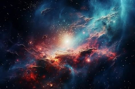 Premium Ai Image Beautiful Outer Space View With Shining Nebula And
