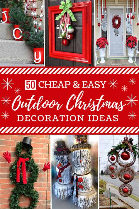 And of course for the classic outdoor christmas decoration, you can't forget your lights. 50 Cheap & Easy DIY Outdoor Christmas Decorations ...
