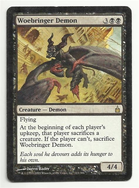 Search for the perfect addition to your deck. Woebringer Demon x1 MTG MP Ravnica Black Creature Magic Card EDH Commander TCG # ...