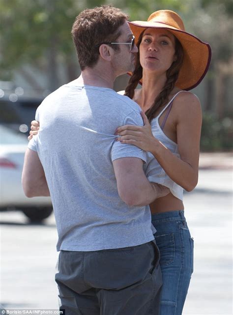 Gerard Butler Caught With His Hands Up Girlfriend Morgan Brown S Top In Malibu Daily Mail Online