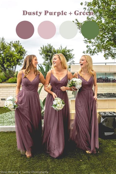 Popular Fall Wedding Color Palette Dusty Purple And Green Purple