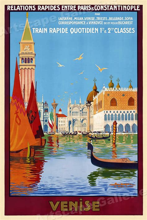 Venise Venice Italy 1920s Vintage Style Travel Poster 20x30 Ebay