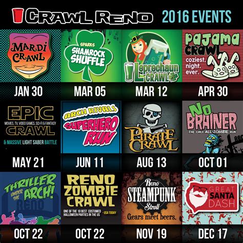 Crawl Renos Official List Of 2016 Events Crawl Reno The Biggest