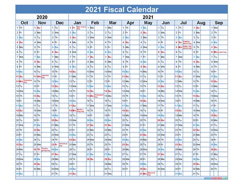 Fiscal Month Calendar 2021 Template Nofiscal21y32