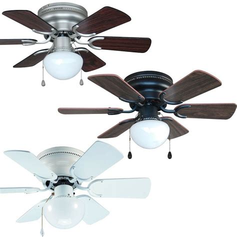 Different ceiling heights may require different fan mounts. 30 Inch Flush Mount Hugger Ceiling Fan w Light Kit Satin ...