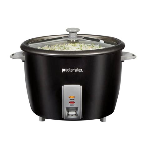 Proctor Silex 30 Cup Black Rice Cooker With Steamer And Accessories 37555 The Home Depot
